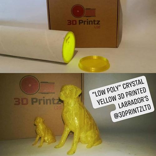 3D-Printz-LTD-Crystal-Yellow-PLA-Filament-Example