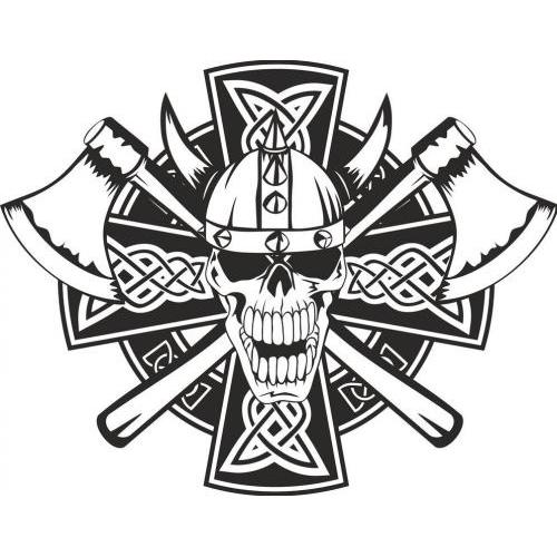 Celtic skeleton skull Viking