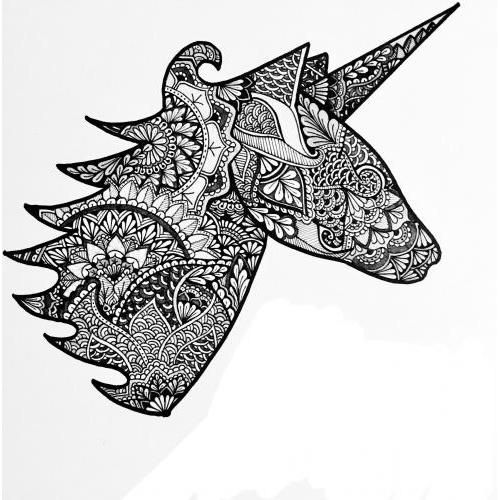 Hand drawn zentangle unicorn - CNC File Sharing - Free Files for 3Axis