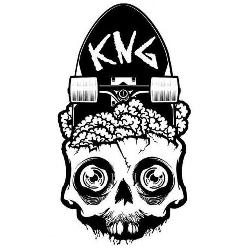 Skateboard zombie brains skull