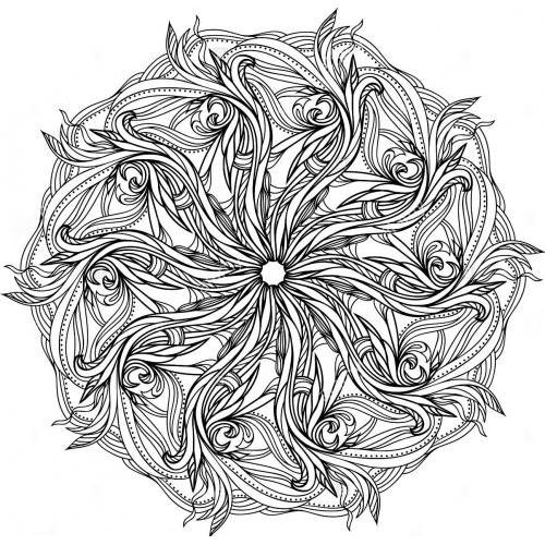 Detailed zen flower mandala