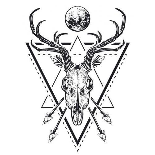 Geometric deer skull