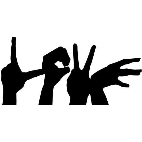 Love hands silhouette