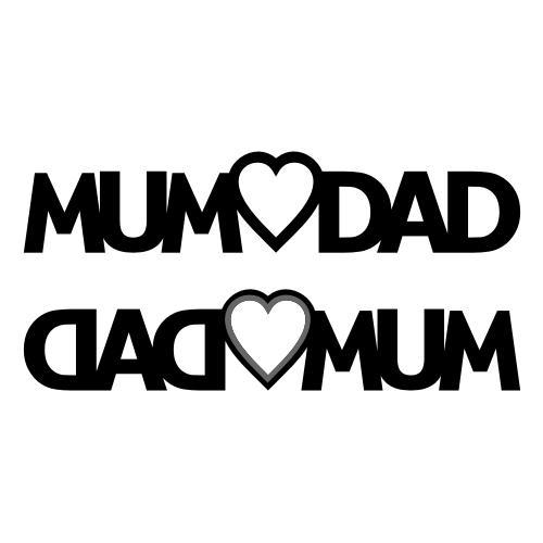 Mum Dad Heart Picture Stand