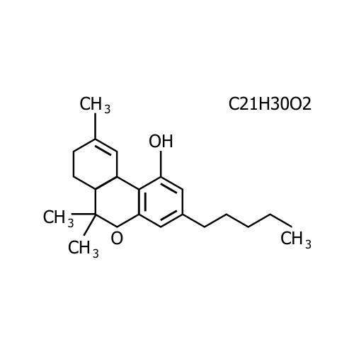 THC Tetrahydrocannabinol C21H30O2 Formula Symbol