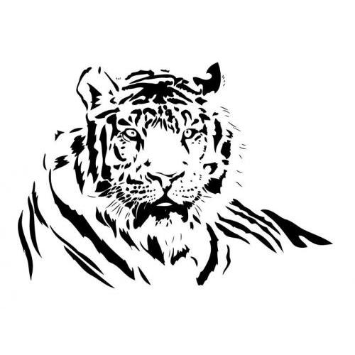 Tiger Silhouette Stencil