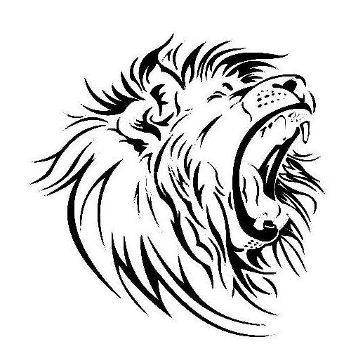 Tribal style lion stencil