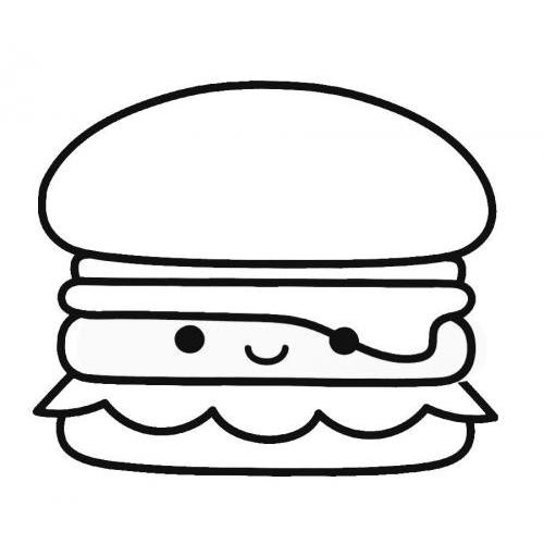 Cute happy burger